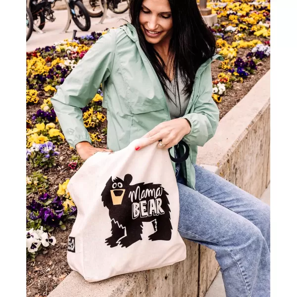 Lazy One Canvas Tote Bag Novelty Tote Bag for Women and Men Reusable Shopping Bags Perfect for Shopping Travel and WorkMama Bear