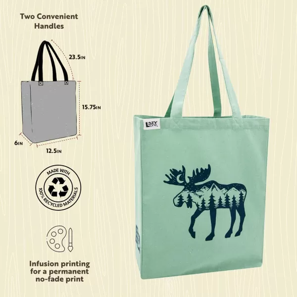 Lazy One Canvas Tote Bag Novelty Tote Bag for Women and Men Reusable Shopping Bags Perfect for Shopping Travel and WorkMountain Moose