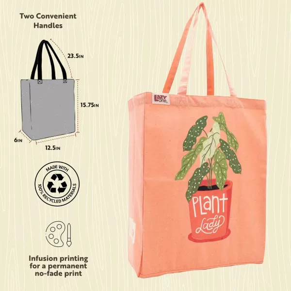 Lazy One Canvas Tote Bag Novelty Tote Bag for Women and Men Reusable Shopping Bags Perfect for Shopping Travel and WorkPlant Lady