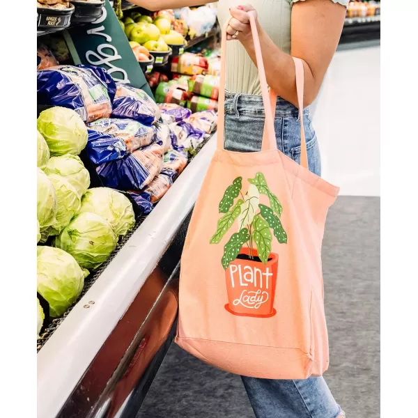 Lazy One Canvas Tote Bag Novelty Tote Bag for Women and Men Reusable Shopping Bags Perfect for Shopping Travel and WorkPlant Lady