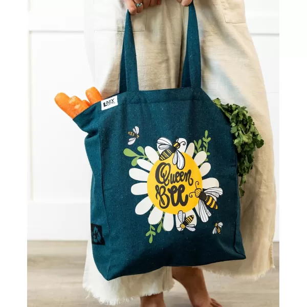 Lazy One Canvas Tote Bag Novelty Tote Bag for Women and Men Reusable Shopping Bags Perfect for Shopping Travel and WorkQueen Bee