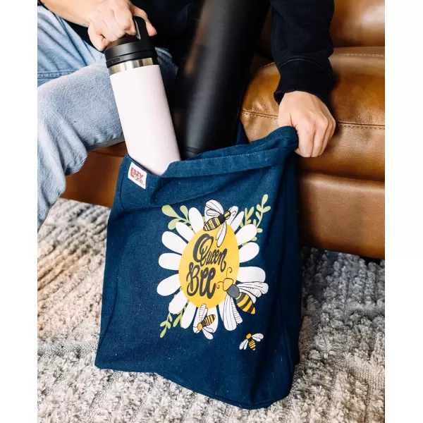 Lazy One Canvas Tote Bag Novelty Tote Bag for Women and Men Reusable Shopping Bags Perfect for Shopping Travel and WorkQueen Bee