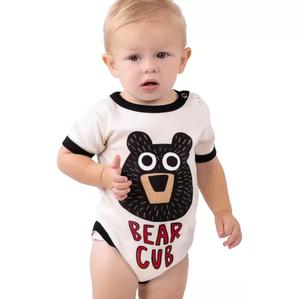 Lazy One Cute Unisex Baby Bodysuit Cute Animal Designs 618 MonthsBear Cub Infant Onepiece