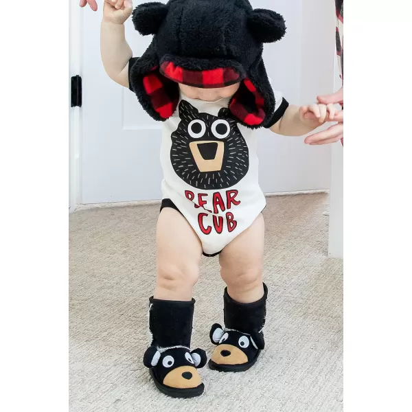 Lazy One Cute Unisex Baby Bodysuit Cute Animal Designs 618 MonthsBear Cub Infant Onepiece