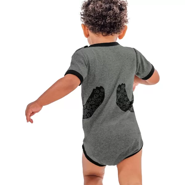 Lazy One Cute Unisex Baby Bodysuit Cute Animal Designs 618 MonthsBear Hug Grey Infant Onepiece