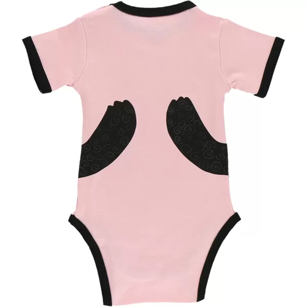 Lazy One Cute Unisex Baby Bodysuit Cute Animal Designs 618 MonthsBear Hug Pink Infant Onepiece