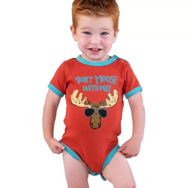 Lazy One Cute Unisex Baby Bodysuit Cute Animal Designs 618 MonthsDont Moose Infant Onepiece
