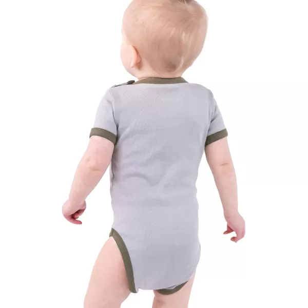 Lazy One Cute Unisex Baby Bodysuit Cute Animal Designs 618 MonthsDuck Duck Moose Grey Infant Onepiece