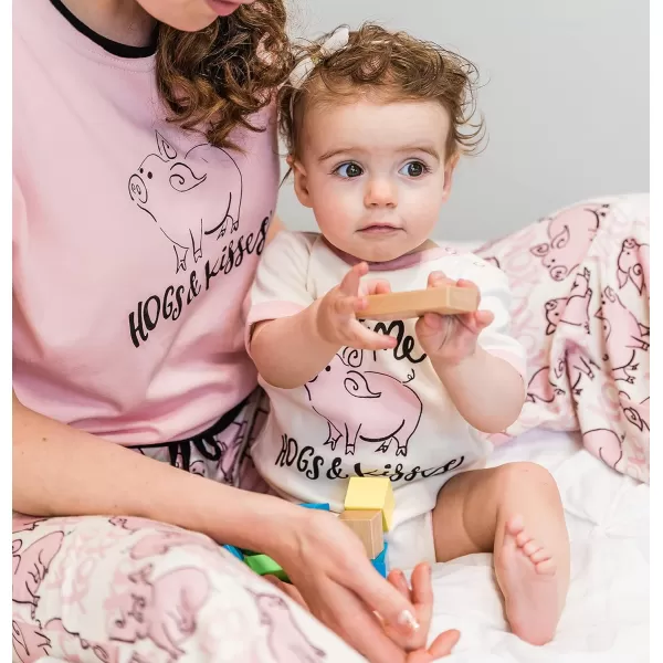 Lazy One Cute Unisex Baby Bodysuit Cute Animal Designs 618 MonthsHogs  Kisses Infant Onepiece