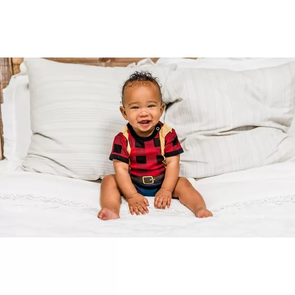 Lazy One Cute Unisex Baby Bodysuit Cute Animal Designs 618 MonthsLumber Jack Infant Onepiece