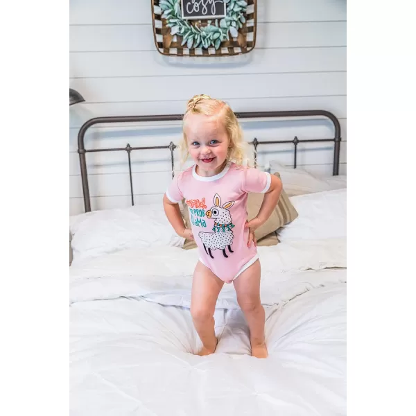 Lazy One Cute Unisex Baby Bodysuit Cute Animal Designs 618 MonthsNo Probllama Infant Onepiece
