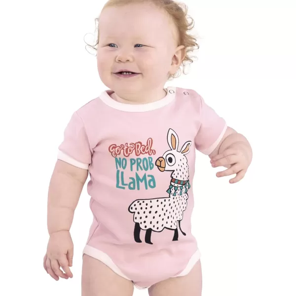 Lazy One Cute Unisex Baby Bodysuit Cute Animal Designs 618 MonthsNo Probllama Infant Onepiece