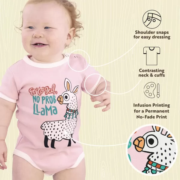 Lazy One Cute Unisex Baby Bodysuit Cute Animal Designs 618 MonthsNo Probllama Infant Onepiece