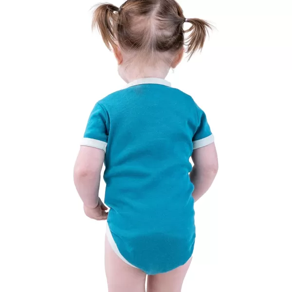 Lazy One Cute Unisex Baby Bodysuit Cute Animal Designs 618 MonthsNo Wake Zone Blue Infant Onepiece