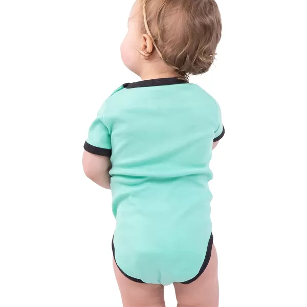 Lazy One Cute Unisex Baby Bodysuit Cute Animal Designs 618 MonthsPasture Bedtime Mint Infant Onepiece