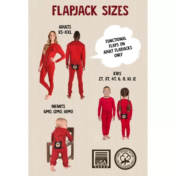 Lazy One Flapjacks Matching Christmas Pajamas for the Dog Baby ampamp Kids Teens and AdultsBear Bum Flapjack Onesie