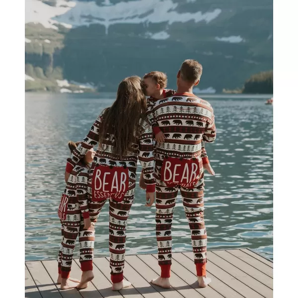 Lazy One Flapjacks Matching Christmas Pajamas for the Dog Baby ampamp Kids Teens and AdultsRed Bear Fair Isle Flapjack Onsie