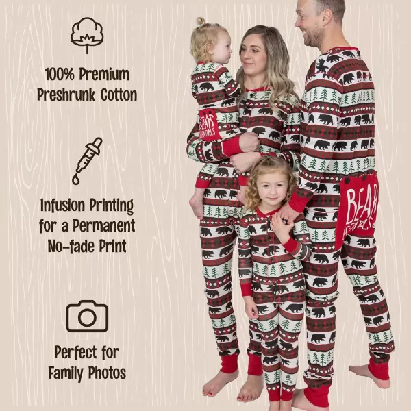 Lazy One Flapjacks Matching Christmas Pajamas for the Dog Baby ampamp Kids Teens and AdultsRed Bear Fair Isle Flapjack Onsie