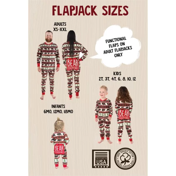 Lazy One Flapjacks Matching Christmas Pajamas for the Dog Baby ampamp Kids Teens and AdultsRed Bear Fair Isle Flapjack Onsie