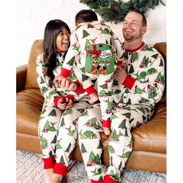 Lazy One Flapjacks Matching Christmas Pajamas for the Dog Baby ampamp Kids Teens and AdultsReindeer No Peeking Flapjack