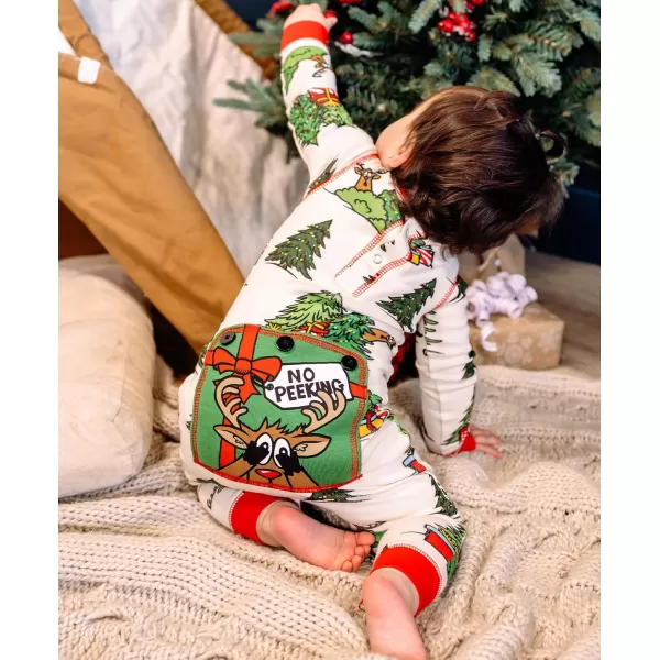 Lazy One Flapjacks Matching Christmas Pajamas for the Dog Baby ampamp Kids Teens and AdultsReindeer No Peeking Flapjack