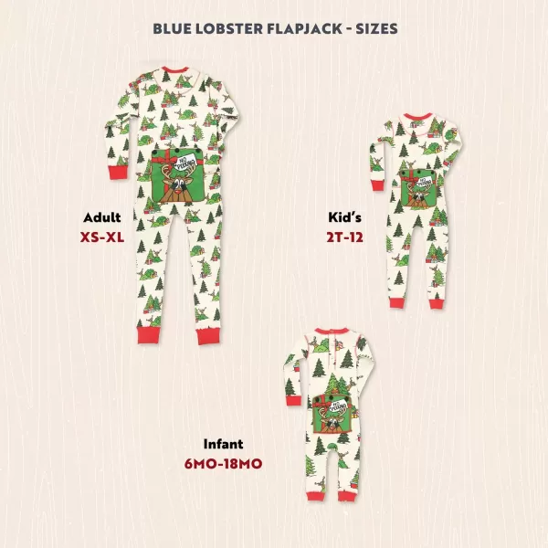 Lazy One Flapjacks Matching Christmas Pajamas for the Dog Baby ampamp Kids Teens and AdultsReindeer No Peeking Flapjack