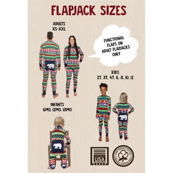 Lazy One Flapjacks Matching Christmas Pajamas for the Dog Baby ampamp Kids Teens and AdultsSweater Bear Flapjack Onesie