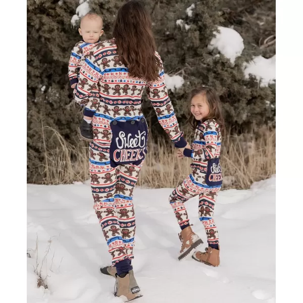Lazy One Flapjacks Matching Christmas Pajamas for the Dog Baby ampamp Kids Teens and AdultsSweet Cheeks Gingerbread Flapjack Onsie
