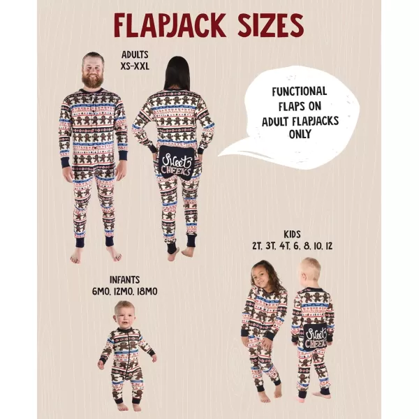Lazy One Flapjacks Matching Christmas Pajamas for the Dog Baby ampamp Kids Teens and AdultsSweet Cheeks Gingerbread Flapjack Onsie