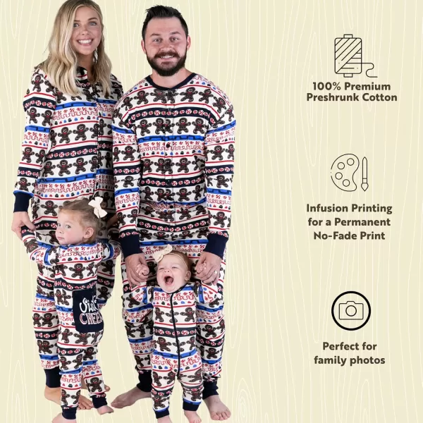 Lazy One Flapjacks Matching Christmas Pajamas for the Dog Baby ampamp Kids Teens and AdultsSweet Cheeks Gingerbread Flapjack Onsie