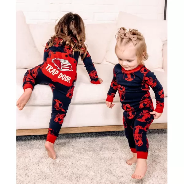 Lazy One Flapjacks Matching Pajamas for The Dog Baby Kids Teens and AdultsBlue Lobster Trap Door Flapjack Onesie
