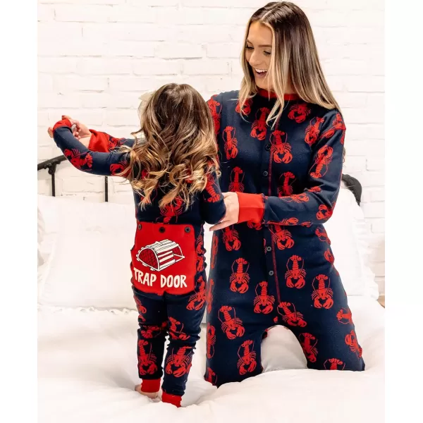 Lazy One Flapjacks Matching Pajamas for The Dog Baby Kids Teens and AdultsBlue Lobster Trap Door Flapjack Onesie