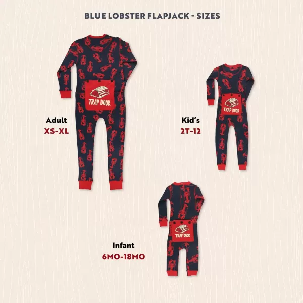 Lazy One Flapjacks Matching Pajamas for The Dog Baby Kids Teens and AdultsBlue Lobster Trap Door Flapjack Onesie