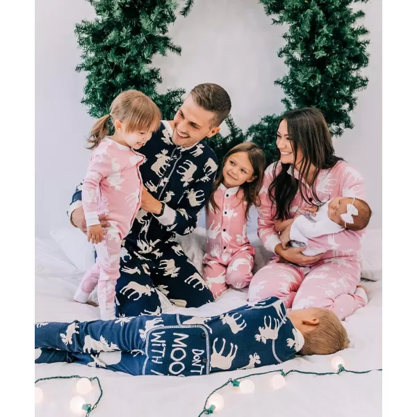 Lazy One Flapjacks Matching Pajamas for The Dog Baby Kids Teens and AdultsClassic Moose Navy Flapjack Onsie