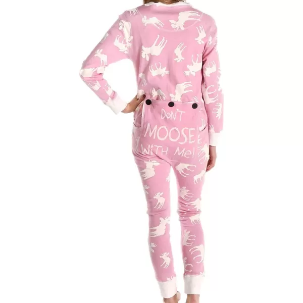 Lazy One Flapjacks Matching Pajamas for The Dog Baby Kids Teens and AdultsClassic Moose Pink Flapjack Onsie
