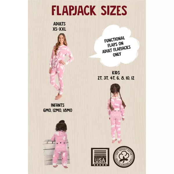 Lazy One Flapjacks Matching Pajamas for The Dog Baby Kids Teens and AdultsClassic Moose Pink Flapjack Onsie