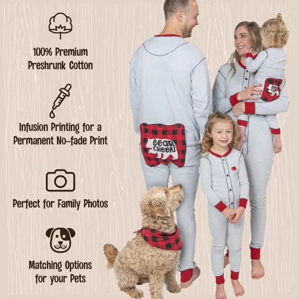 Lazy One Flapjacks Matching Pajamas for The Dog Baby Kids Teens and AdultsGrey Bear Flapjack Onesie