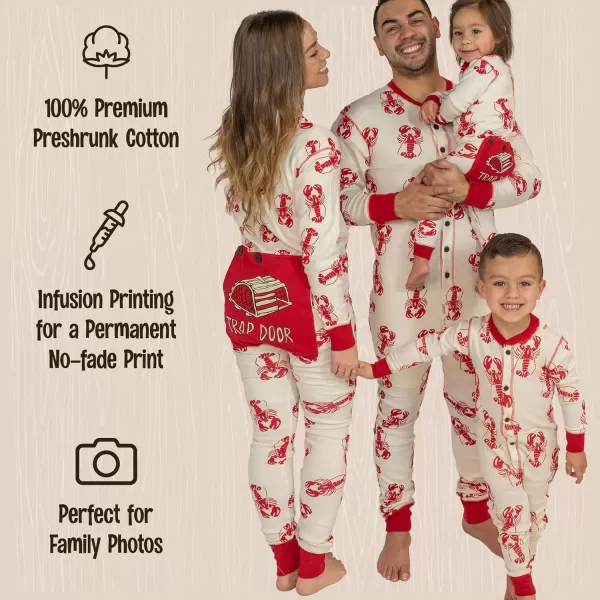 Lazy One Flapjacks Matching Pajamas for The Dog Baby Kids Teens and AdultsLobster Trap Door Flapjack Onesie