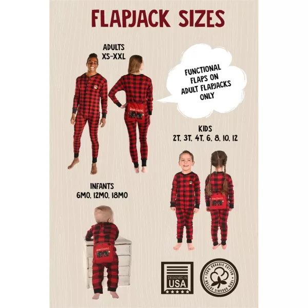 Lazy One Flapjacks Matching Pajamas for The Dog Baby Kids Teens and AdultsPlaid Bear Cheeks Flapjack Onsie