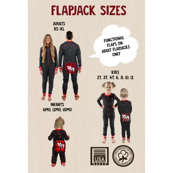 Lazy One Flapjacks Matching Pajamas for The Dog Baby Kids Teens and AdultsPlaid Moose Caboose Flapjack Onsie