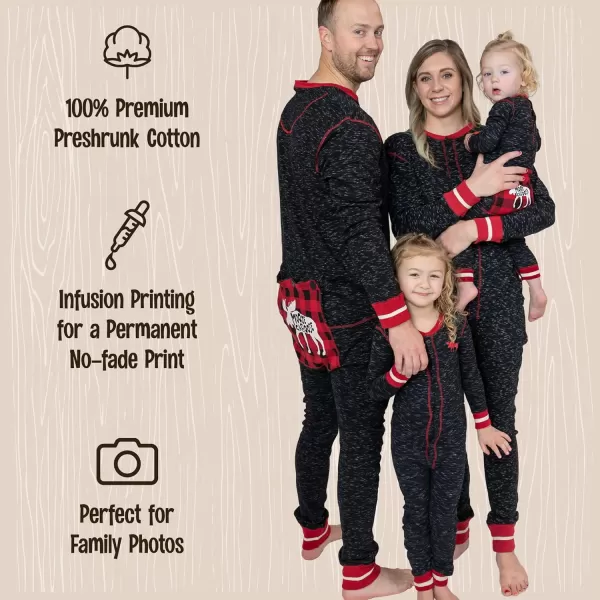 Lazy One Flapjacks Matching Pajamas for The Dog Baby Kids Teens and AdultsPlaid Moose Caboose Flapjack Onsie