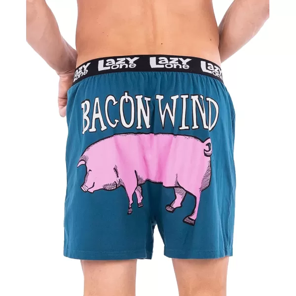 Lazy One Funny Animal Boxers Humorous Underwear Novelty Boxer Shorts Gag Gifts for MenBlue Bed Hog Boxers