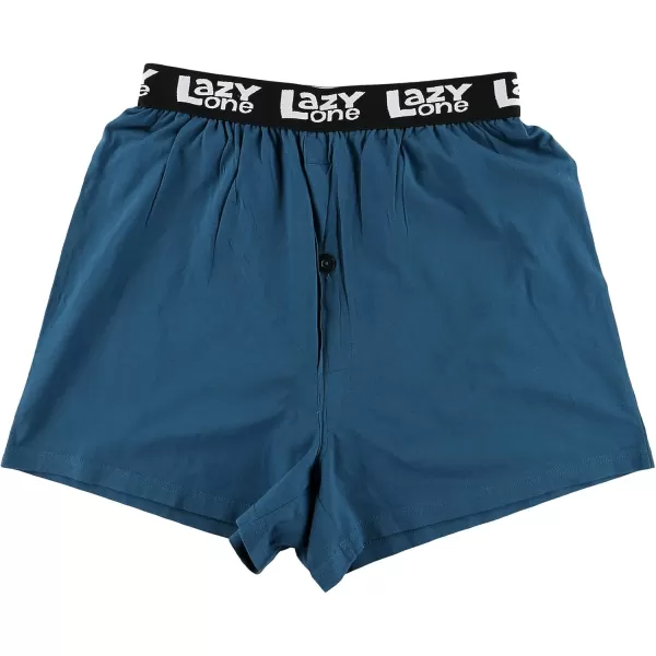 Lazy One Funny Animal Boxers Humorous Underwear Novelty Boxer Shorts Gag Gifts for MenBlue Bed Hog Boxers