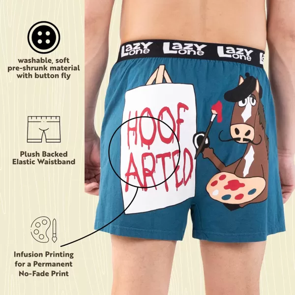 Lazy One Funny Animal Boxers Humorous Underwear Novelty Boxer Shorts Gag Gifts for MenBlue Hoof Arted Boxers