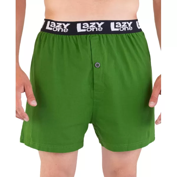 Lazy One Funny Animal Boxers Humorous Underwear Novelty Boxer Shorts Gag Gifts for MenBuck Naked Green Boxers