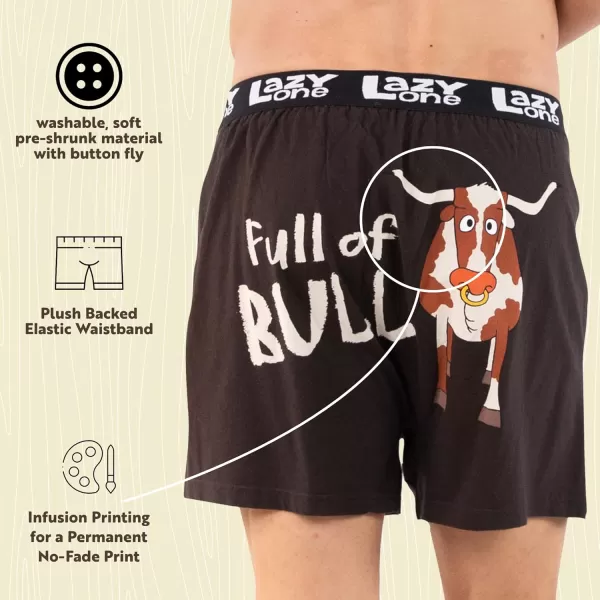 Lazy One Funny Animal Boxers Humorous Underwear Novelty Boxer Shorts Gag Gifts for MenBull Dozer Boxers