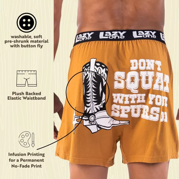 Lazy One Funny Animal Boxers Humorous Underwear Novelty Boxer Shorts Gag Gifts for MenDont Squat Boxer