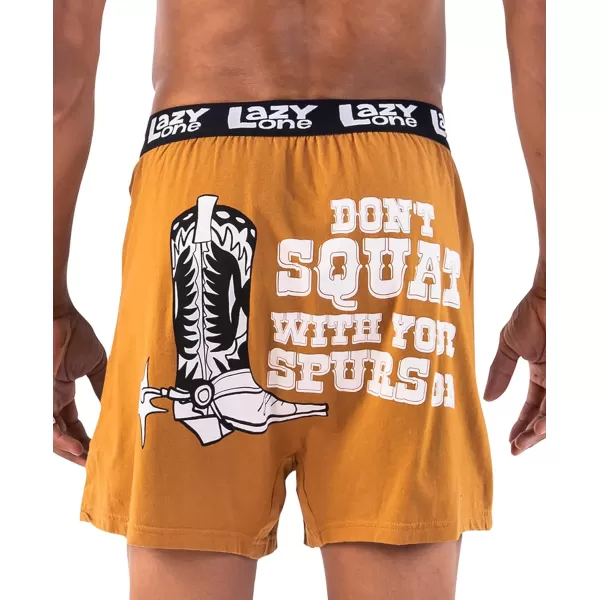 Lazy One Funny Animal Boxers Humorous Underwear Novelty Boxer Shorts Gag Gifts for MenDont Squat Boxer