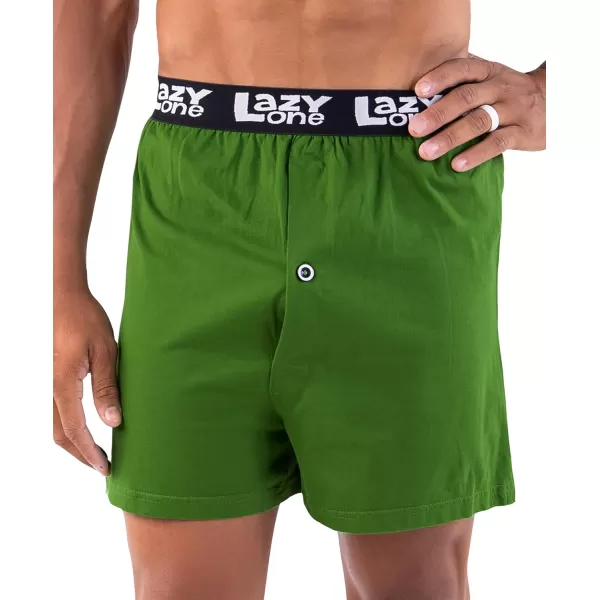Lazy One Funny Animal Boxers Humorous Underwear Novelty Boxer Shorts Gag Gifts for MenGreen Lazy Ass Boxers