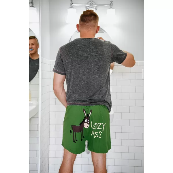 Lazy One Funny Animal Boxers Humorous Underwear Novelty Boxer Shorts Gag Gifts for MenGreen Lazy Ass Boxers